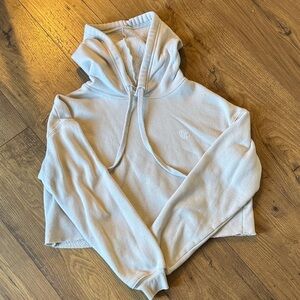 Til You Collapse cream cropped hoodie